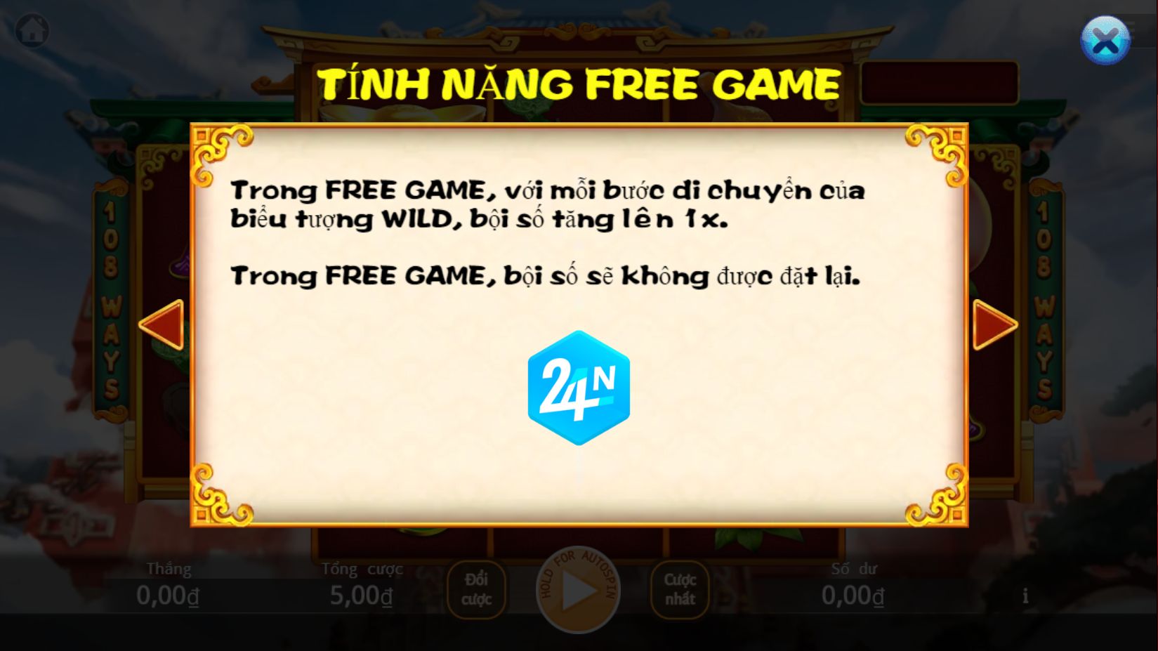 Tính Năng Free Game trong Slot Fu Lu Shou tại Nhà Cái 24N